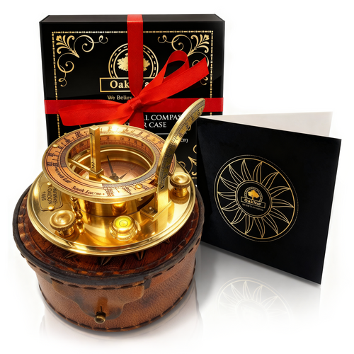 4.1” Brass Sundial Compass – Vintage Timepiece & Navigation Gift