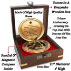 Anniversary Sundial Compass – Customizable Brass Timepiece & Keepsake Gift