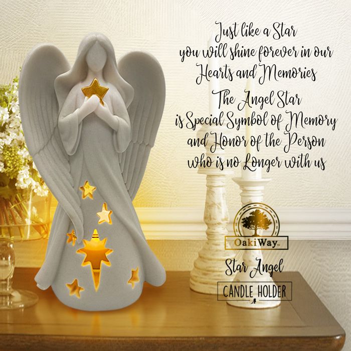 Star Angel Candle Holder – A Gentle Light for Comfort & Remembrance