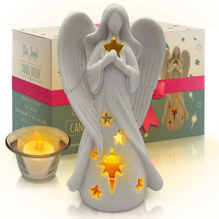 Star Angel Candle Holder – A Gentle Light for Comfort & Remembrance
