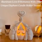 Elephant’s Love Candle Holder Figurine with LED candle – A Symbol of Strength, Loyalty & Good Fortune