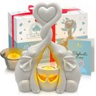 Elephant’s Love Candle Holder Figurine with LED candle – A Symbol of Strength, Loyalty & Good Fortune