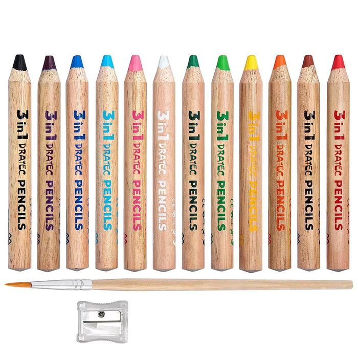Large size 3 in 1 woody wax crayons packet set