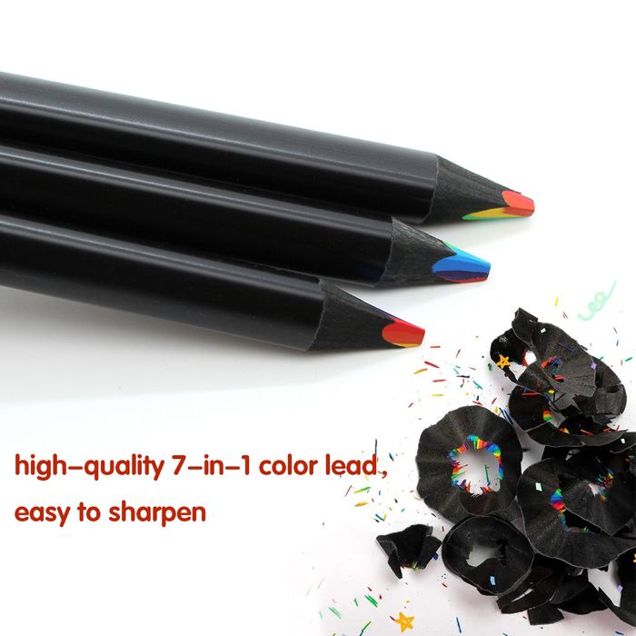 Triangle Jumbo size blackwood rainbow color pencils
