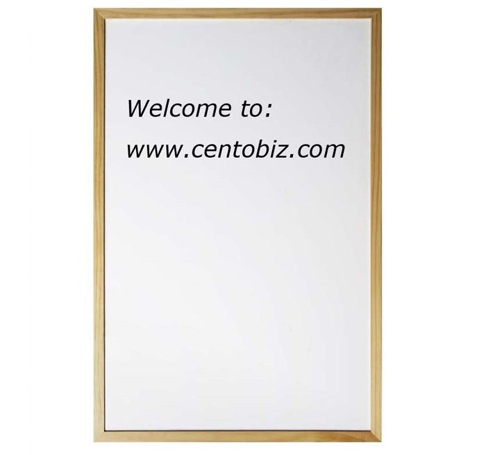 White board with wood frame