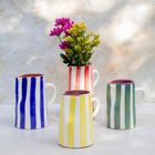 Striped Handpainted Ceramic Pitchers