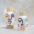 Abstract Handpainted Face Vases