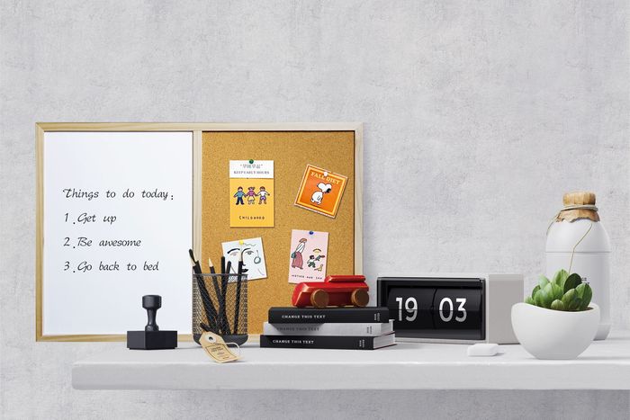 Combined board(Half Cork+Half white) with wood frame