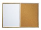 Combined board(Half Cork+Half white) with wood frame