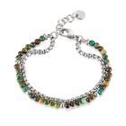 Tribal Steel real Stone Bead Bracelets