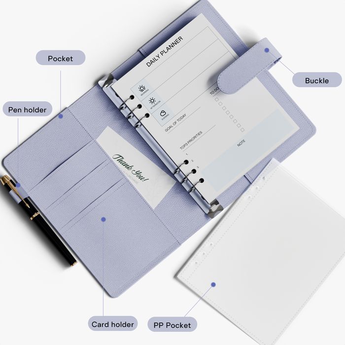 A5 Luxury Ring Binder Organizer PU leather Planner