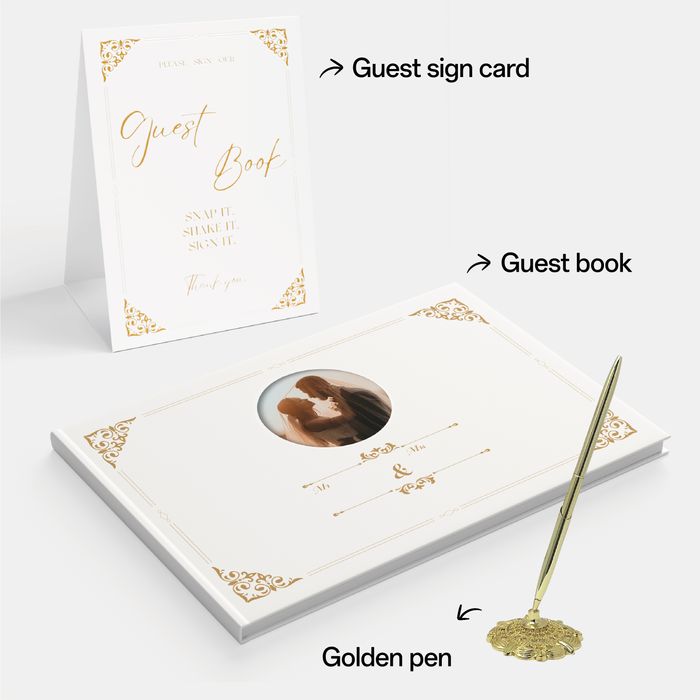 Customizable Hardcover Wedding Guest Book