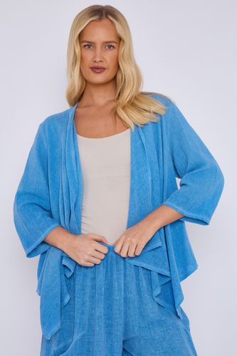 WASHED LINEN WATERFALL SHRUG