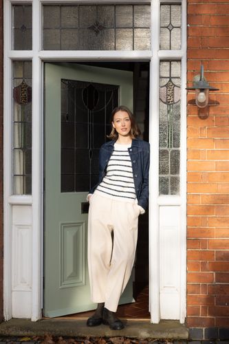 Denim Jacket, Drill trousers and Recycled knitwear