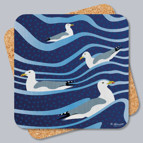 Gulls Riding The Waves Coaster