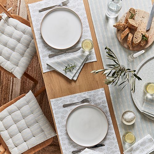 Murmur linen & grey kitchen textiles