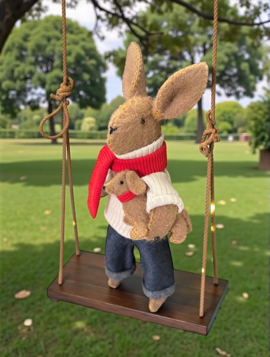 Rabbit & Pup cashmere Sewing Kit - Best Friends