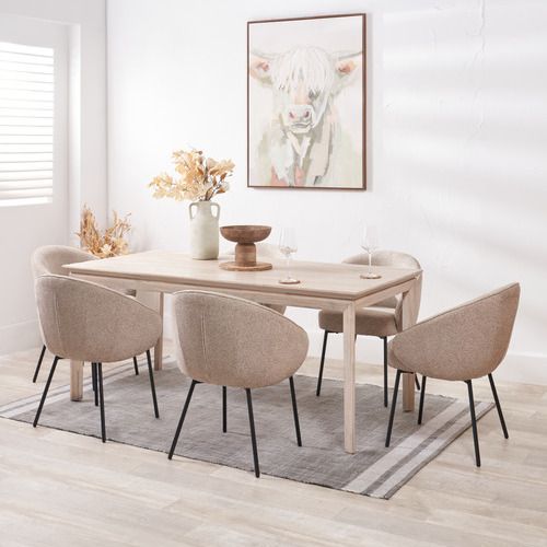 Gio White Sand Acacia Wood Dining Table