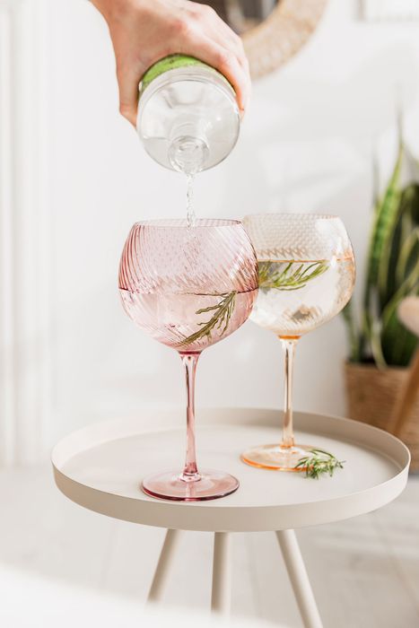 Twist Coloured Glass Gin Balloon Glasses - Set of 2