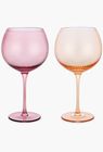 Twist Coloured Glass Gin Balloon Glasses - Set of 2