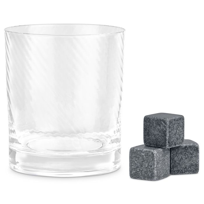 Twist Rotating Spinning Whisky Glass and Whisky Stones