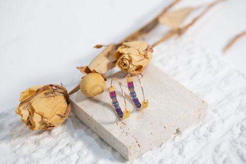 Handpainted Hoop Earrings