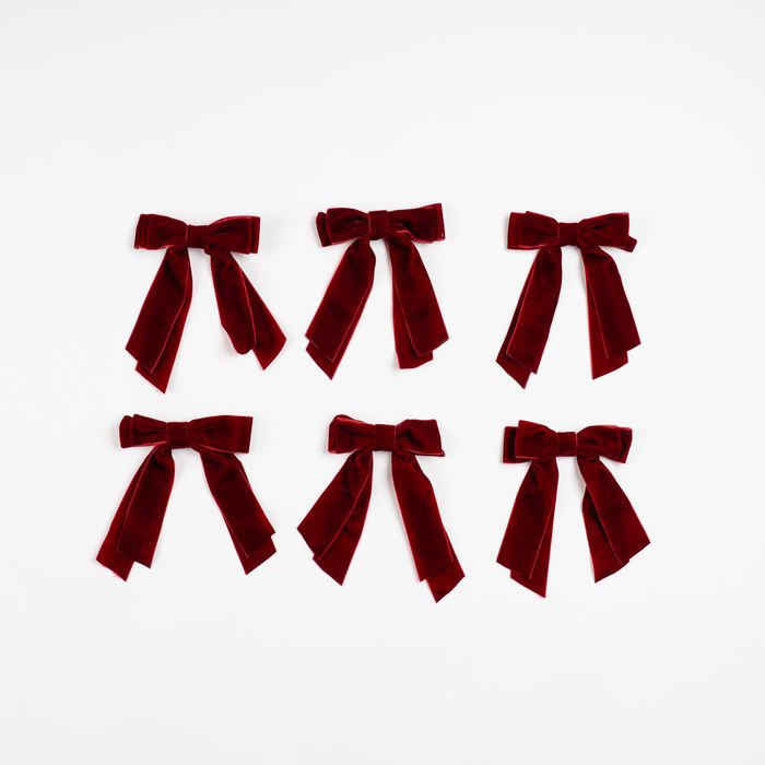 Set 6 Clip on Velvet Bows