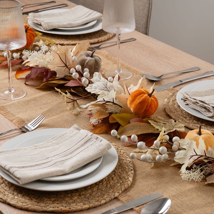 160cm Neutral Velvet Pumpkins Garland