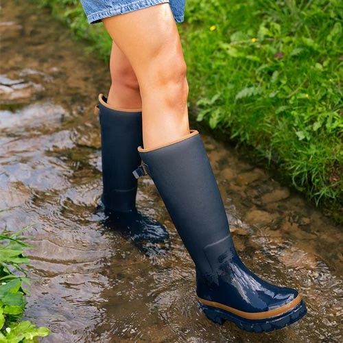 Fergie Tall Wellies // Oxford Blue & Tan