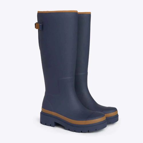 Fergie Tall Wellies // Oxford Blue & Tan