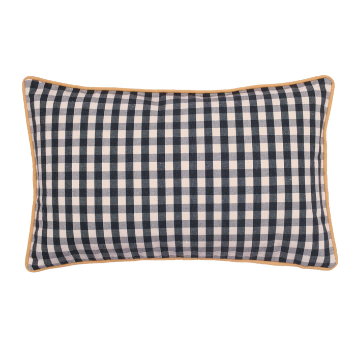 Ian Mankin Suffolk Check Small Piped Cushion