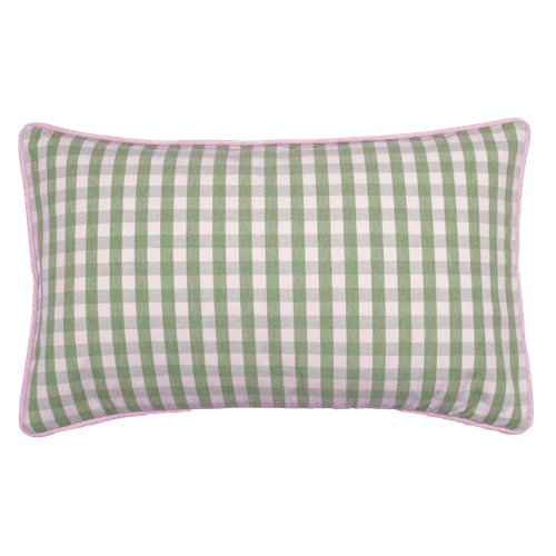 Ian Mankin Suffolk Check Small Piped Cushion