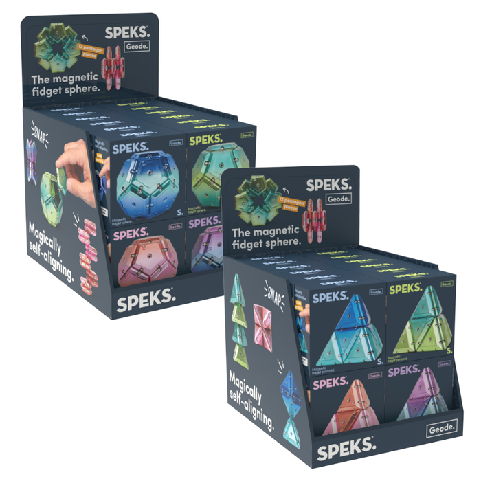 SPEKS - Geode Chrome Assorted 24 Case and Display - 6 of each colour