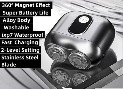 Portable Shaver Travel Rotary Razor Trimmed Beard Cordless Wet & Dry High Speed