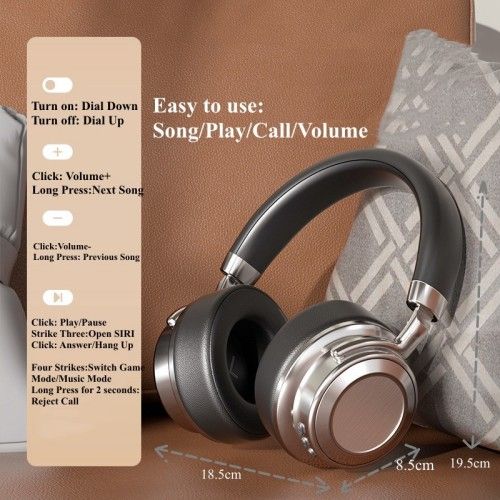 Retro Cordless Over-Ear Headphone,Foldable Lightweight Headset