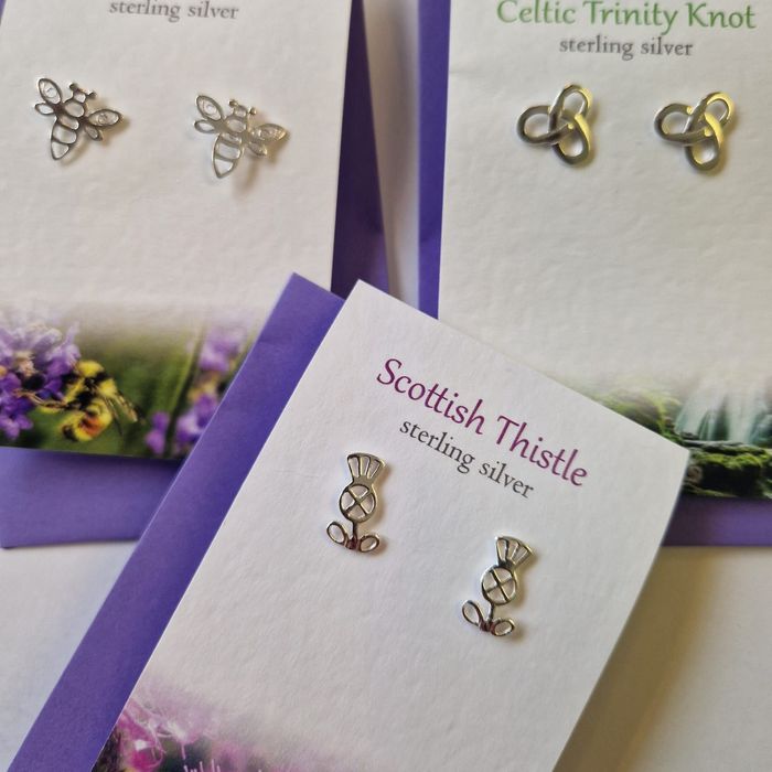 Sterling Silver Stud Earring Card Gifts