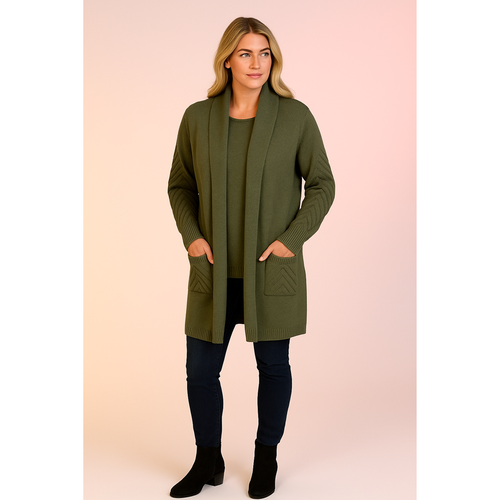 Chevron Sleeves Longline Cardigan