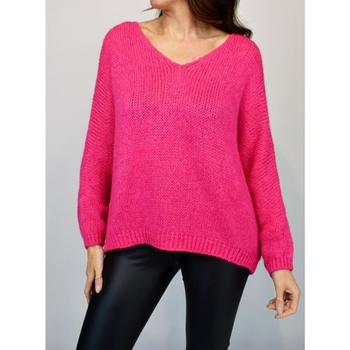 V-neck fluffy Knit