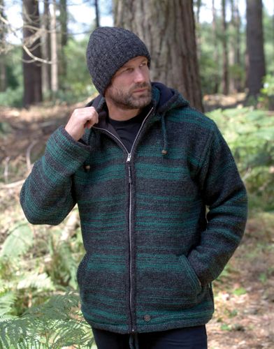 Pure Wool Knitted Jackets - Random Charcoal Green