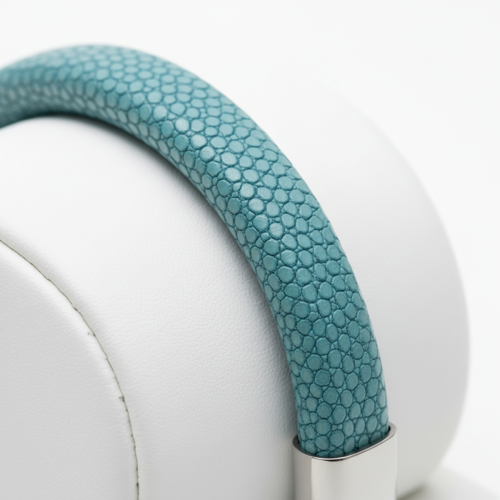 Full Shagreen Double-Sided Stingray Bracelet - Segmented Color-Block Design with Secure Push-Button Clasp - Premium Exotic Wholesale Bangle