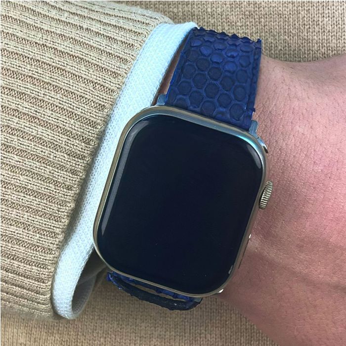 Premium Python Leather Apple Watch Band - Genuine Exotic Snake Skin Strap - Universal Model Compatibility - Local Delivery