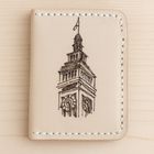 Hand-Burned Big Ben Slim Bifold Wallet - Artisan Pyrography Leather Purse - UK Local Shipping No Duty