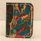 Hand-Painted Ebru Marbling Leather Wallet - Unique Artisan Bifold - UK Local Shipping No Import Tax