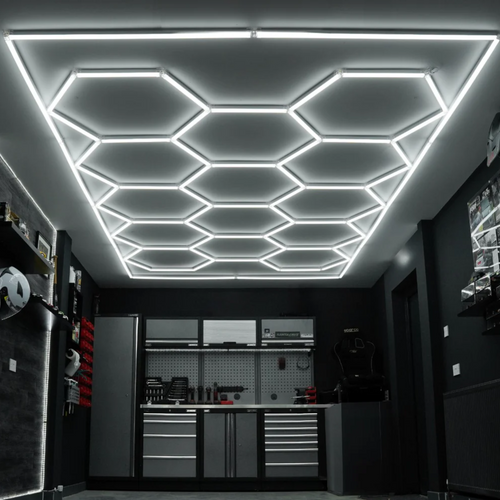 ecolux England 14 Grid Led Modular Hexagon System with Outline -6500K