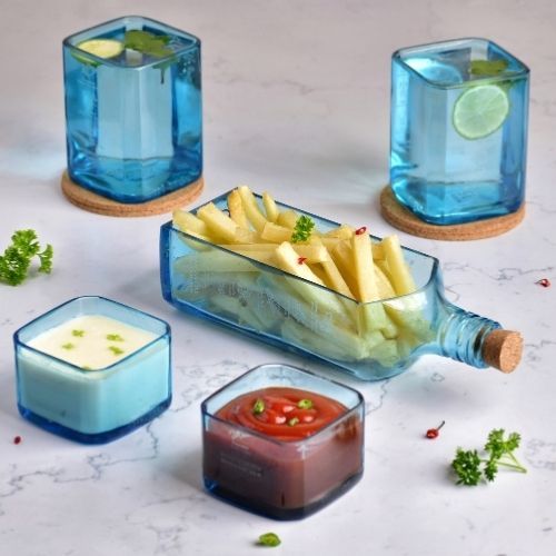 Upcycled Bombay Sapphire Glasses – Signature Blue Collection