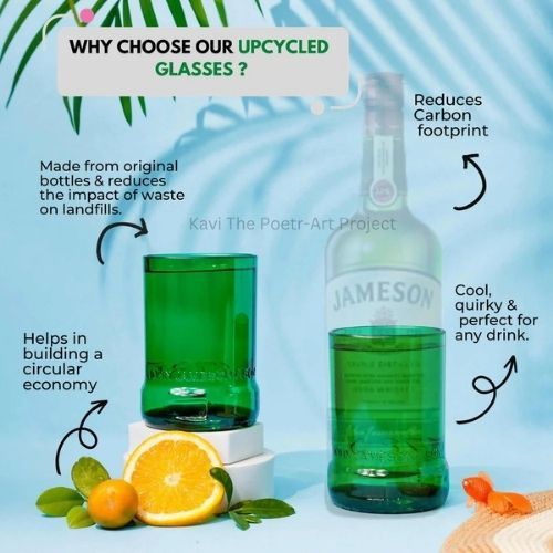 Upcycled Bottle Glasses – Mixed Collection (Bacardi, Corona, Jameson, Wine)