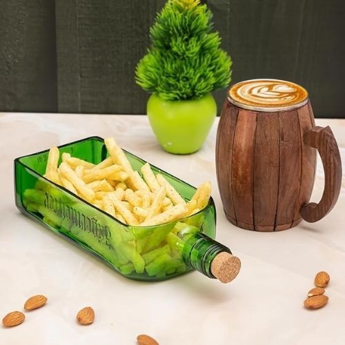 Upcycled Bottle Platters – Bombay, Jagermeister & Wine Bottle Serveware