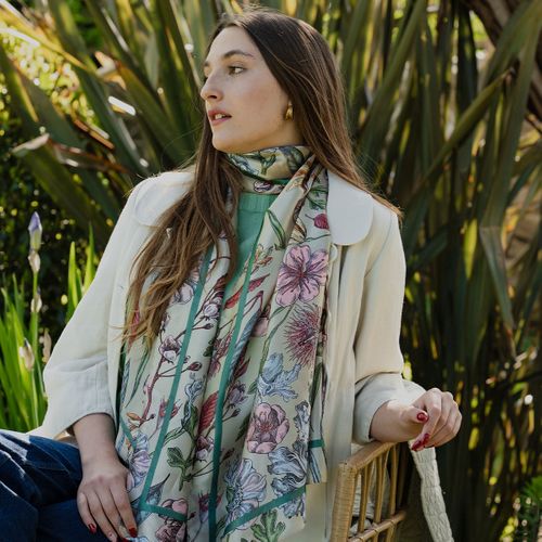 Florencia Cream Long Summer Scarf