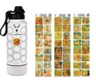 Dog Activites Bucket List Bottle with Waterproof Stickers. Insulated World Travel Water Bottle. 32oz Stainless Steel 946ml - With Bottom Compartment.