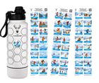 Snow Edition Bucket List Bottle For Skiers and Snow Boarders - Insulated Water Bottle + 47 Stickers & Hidden Compartment, Keeps Drinks Cold 24h/Hot 12h, Baking Gift Tracker Bottle